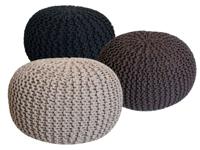 Isabella - Pouf Set 3 Stuks - Gebreid - 55 cm Ø