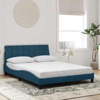 Bedframe zonder matras "Hanko" fluweel blauw 140x200 cm