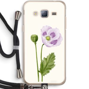Purple poppy: Samsung Galaxy J3 (2016) Transparant Hoesje met koord