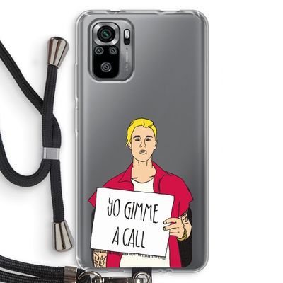 Gimme a call: Xiaomi Redmi Note 10S Transparant Hoesje met koord