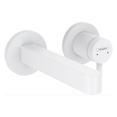 Hansgrohe Wastafelmengkraan Inbouw Finoris 2-gats 168 mm Voorsprong Met Afvoerplug Mat Wit