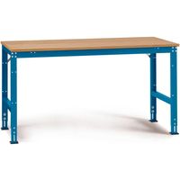 Manuflex AU4075.5007 Werk achtergrond tafel universele standaard met multiplex plaat, bxdxh = 1500 x 1200 x 760-870 mm Stralend blauw (RAL 5007) - thumbnail