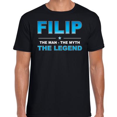 Filip Voornaam cadeau - The man, The myth the legend - zwart - voor heren - verjaardag
