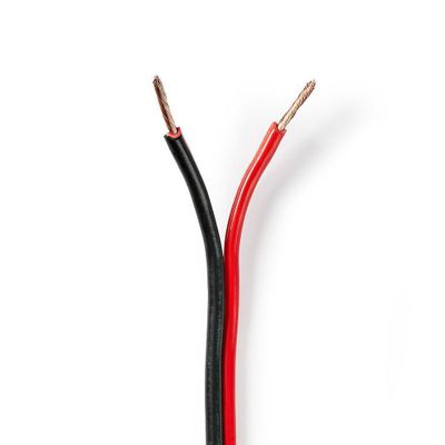 Nedis Speakerkabel 2x 1,5 mm zwart/rood per meter