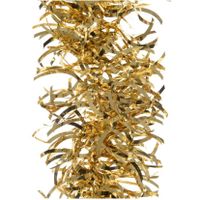 1x Kerst lametta guirlandes goud golven/glinsterendmet sterren 10 cm breed x 270 cm kerstboom versiering/decoratie   -