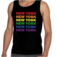 Regenboog New York gay pride evenement tanktop voor heren zwart 2XL  -