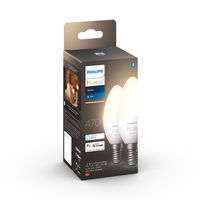 Philips Hue Kaarslamp White E14 Duo pack - thumbnail