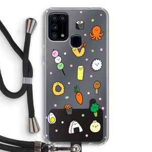 Happy bento friends: Samsung Galaxy M31 Transparant Hoesje met koord