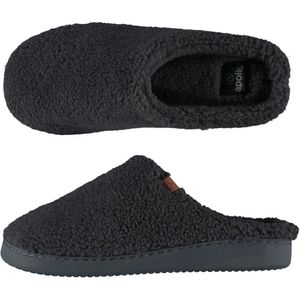 Heren instap slippers/pantoffels teddy wol antraciet maat 43-44 43/44  -