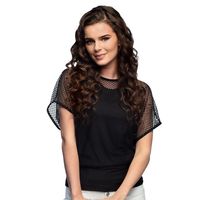 Zwart T-shirt Met Visnet Top