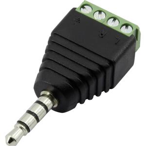 TRU COMPONENTS 1386615 Jackplug 3,5 mm Stekker, recht Aantal polen: 4 Stereo Zwart 1 stuk(s)