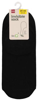 HEMA Heren sneakersokken - 5 paar zwart (zwart)