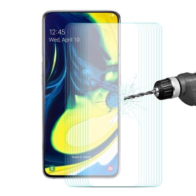 10 stuks DIDIT Hat-Prince 0.26 mm 9u 2.5 D gebogen rand getemperd glas film voor Galaxy A80