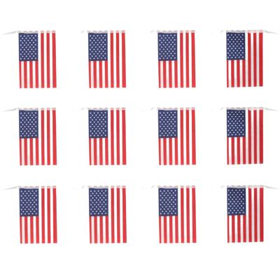 Land Amerika/USA vlaggetjes - 3x - slinger/vlaggenlijn - 4.50 meter - versiering