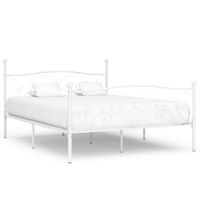 Bedframe met lattenbodem metaal wit 200x200 cm - thumbnail