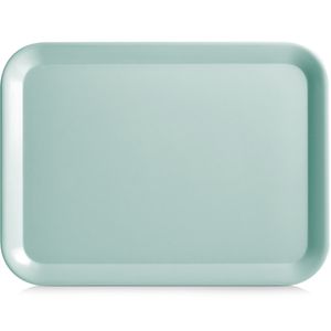 Aqua blauw dienblad rechthoek melamine 44 x 32 cm