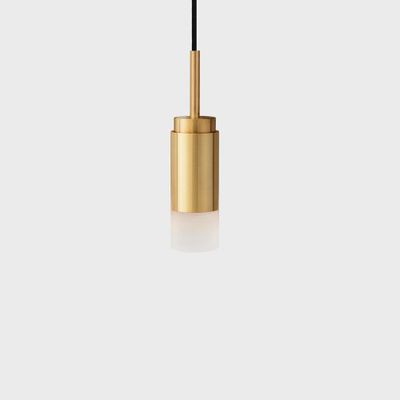 Anour Donya Onyx Cylinder Hanglamp - Witte kap - Goud PVD Anour Donya Onyx Cylinder Hanglamp - Witte kap - Goud PVD