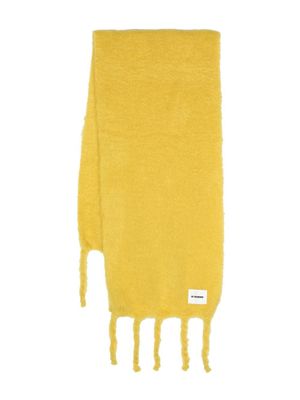 Jil Sander écharpe en mohair à patch logo - Jaune