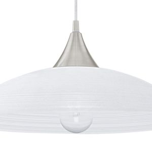 EGLO Lazolo - Hanglamp - 1 Lichts - Ø420mm. - Nikkel-Mat - Wit Gelakt