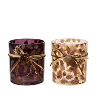 Decoris Theelichthouder glas m.eikeltje