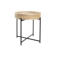 Grondlegger DKD Home Decor Natuurlijk Zwart Metaal Rotan Scandinavisch (43 x 43 x 46 cm)