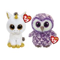 Ty - Knuffel - Beanie Boo's - Pegasus Unicorn & Moonlight Owl - thumbnail