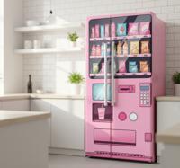 Koelkast sticker roze automaat