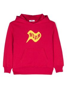 MSGM Kids hoodie en coton à logo imprimé - Rose