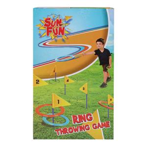 Sun Fun vang- werpspel met 6 ringen en 6 vlaggen