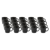 Home Deco Factory Mok - 20x - zwart - 40 cl - keramiek - vaatwasserbestendig