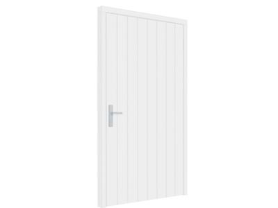 Trendhout Plaatdeur enkel XL - rechtsdraaiend - 120x211,5 cm + kozijn 133,4x218,9 cm - wit (incl. hang en sluitwerk)- - Hout- Trendhout