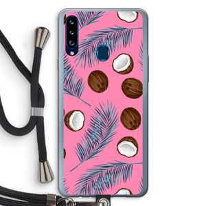 Kokosnoot roze: Samsung Galaxy A20s Transparant Hoesje met koord