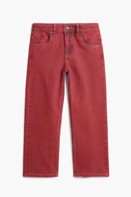 Gewassen effect jeans - RED - 5/6