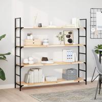 Wandschappen 3 st zwevend 120x30x2 cm onbehandeld acaciahout