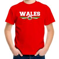 Wales landen supporters t-shirt - rood - kinderen - Fan kleding - EK / WK / Olympische spelen