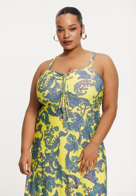 Yoek Spaghetti-jurk RETROLOVE | Multi | Maat 50/52