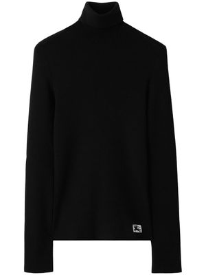 Burberry pull en laine mélangée à col roulé - Noir