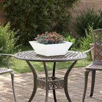 VidaXL Tuin bloempot wit 40 x 40 x 15 cm koudgewalst staal