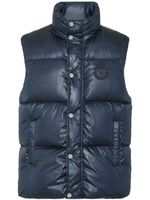 Billionaire gilet matelassé à logo brodé - Bleu