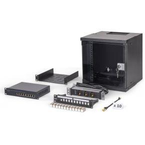 Digitus 10 network bundle, 6U cabinet and equipment, bl Zwart