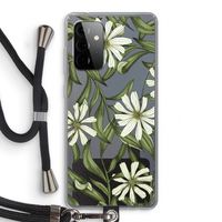 Wit bloemenpatroon: Samsung Galaxy A72 5G Transparant Hoesje met koord