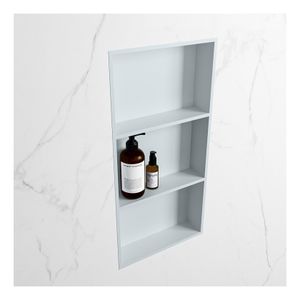 Wandnis Solid Surface Easy | In- en opbouw | 30x60x8 cm | 3 vakken | Clay