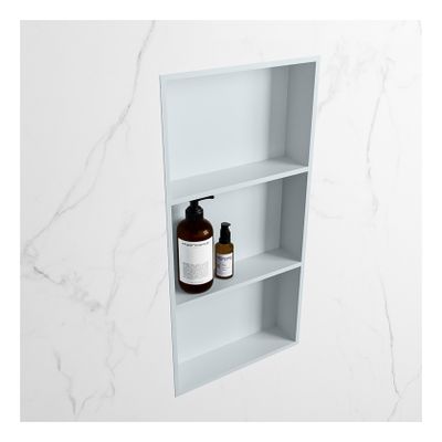 Wandnis Solid Surface Easy | In- en opbouw | 30x60x8 cm | 3 vakken | Clay