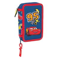 Dubbele etui Cars Racing Marineblauw 12.5 x 19.5 x 4 cm Dubbele etui 29 Onderdelen