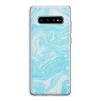 Waterverf blauw: Samsung Galaxy S10 Plus Transparant Hoesje