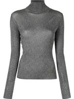 TWINSET pull en maille nervurée à paillettes - Gris