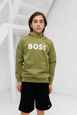 Hugo Boss Logo Hoodie Kids Groen - Maat 15/16 jaar - Kleur: Groen | Soccerfanshop