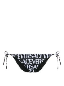 Versace bas de bikini à logo imprimé - Noir