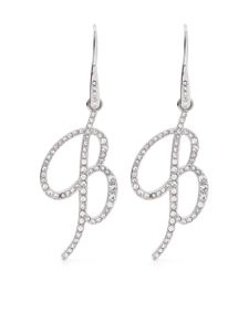 Blumarine boucles d'oreilles serties de cristal à logo imprimé - Argent