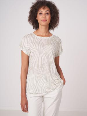 Linnen zomer top met golvenprint